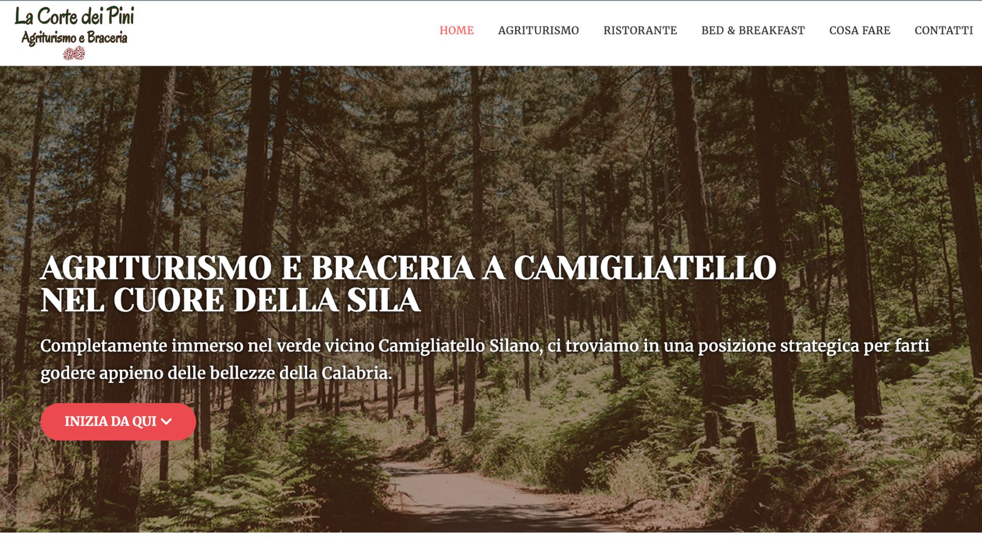 Homepage del sito La Corte dei Pini