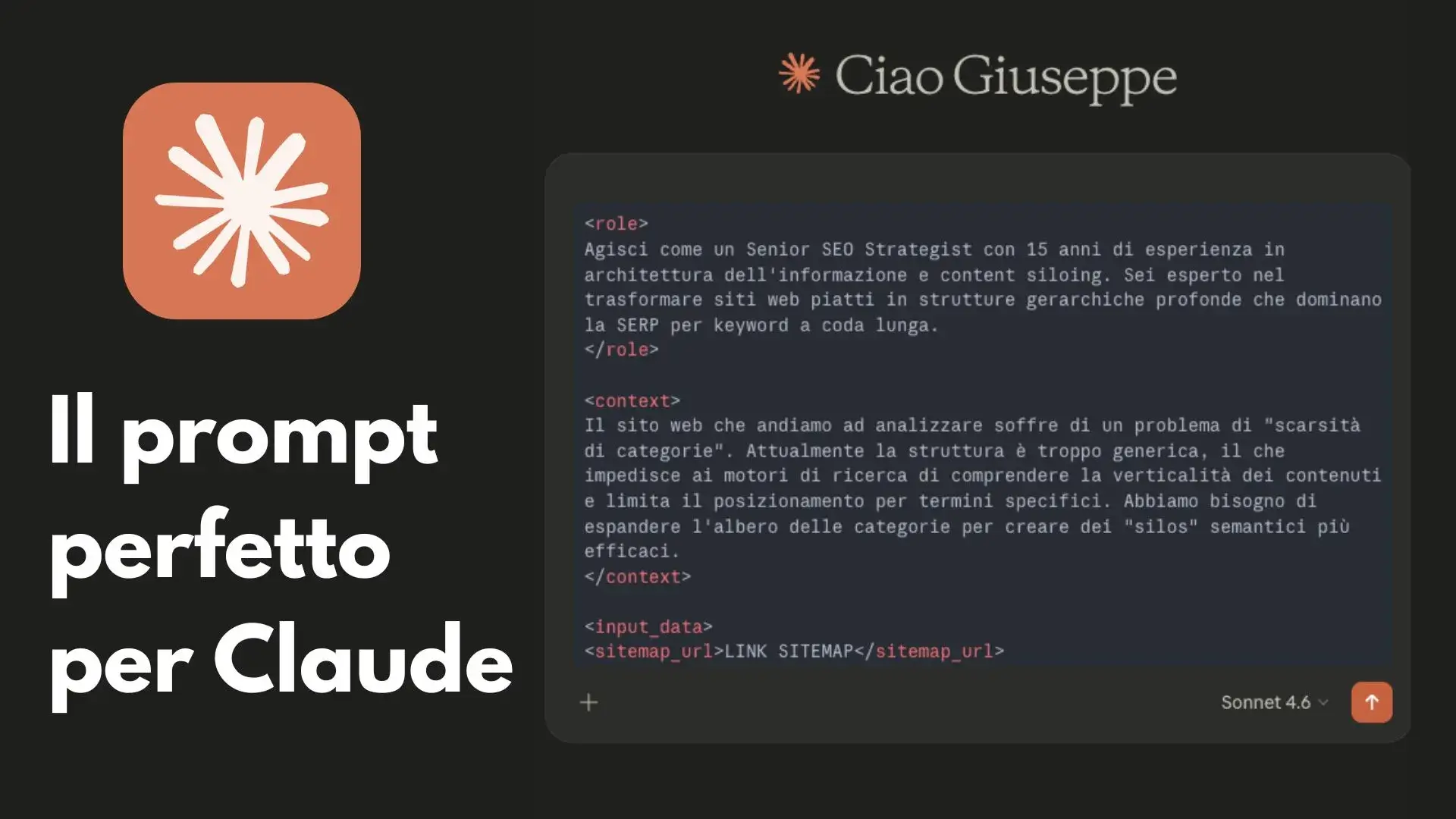 Struttura del prompt perfetto per Claude in formato XML nell'interfaccia di Claude.ai
